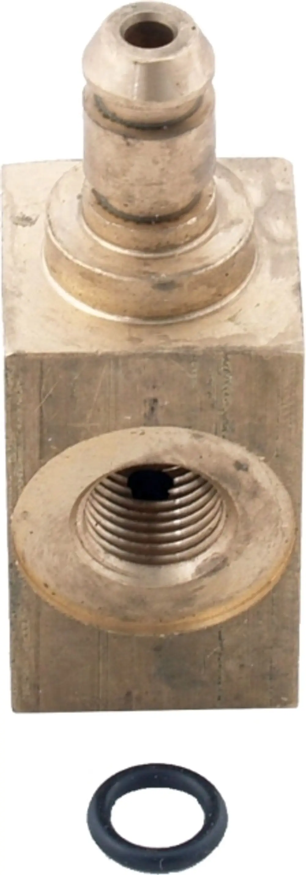 Druckanschlussadapter aus Metall mit einer geraden Anschlussstelle und O-Ring, geeignet für Anwendungen von Wolf.
